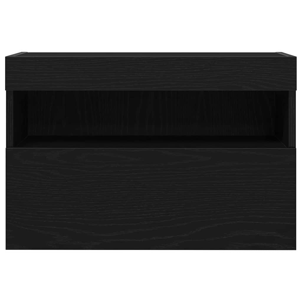 TV-Wandschrank 2 pcs Schwarz Eichen-Optik 60 x 30 x 40 cm