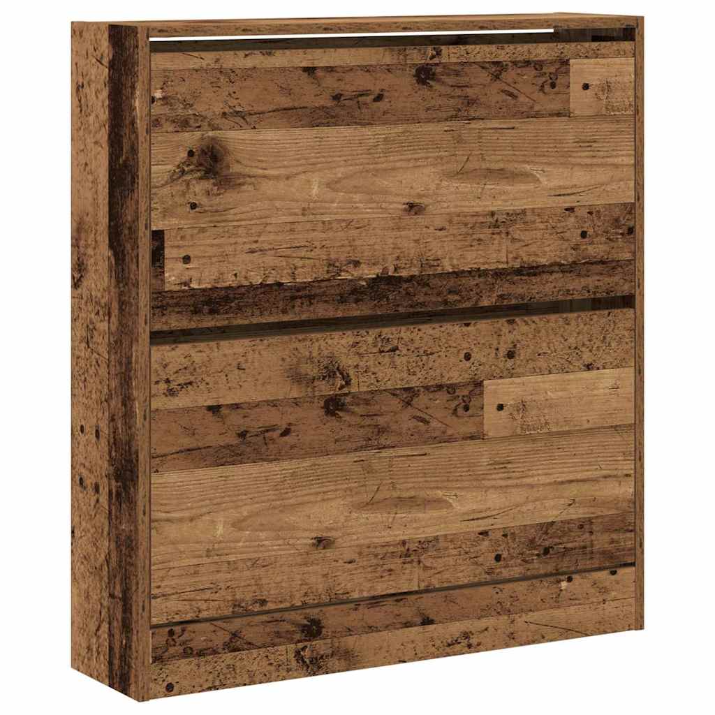 Schuhschrank mit Regal Altholz 80 x 21 x 87,5 cm Holzwerkstoff
