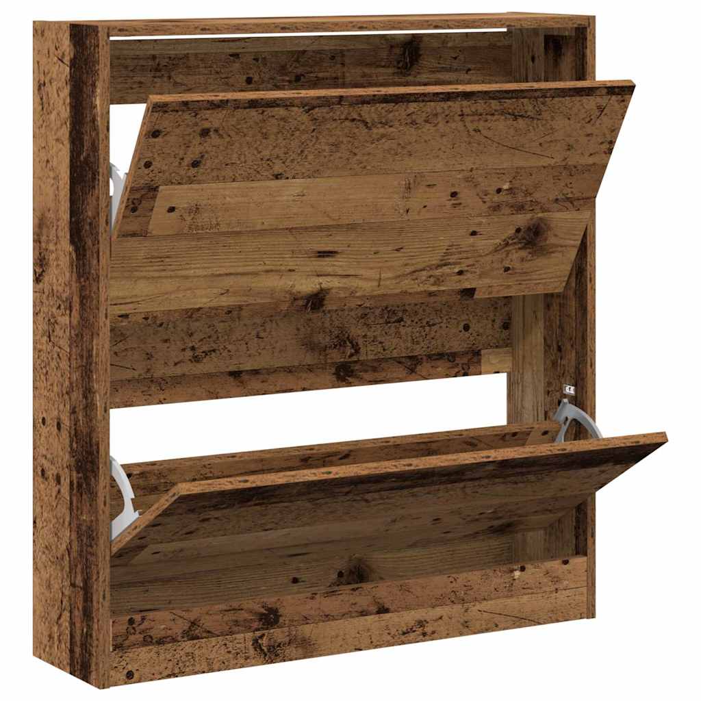 Schuhschrank mit Regal Altholz 80 x 21 x 87,5 cm Holzwerkstoff