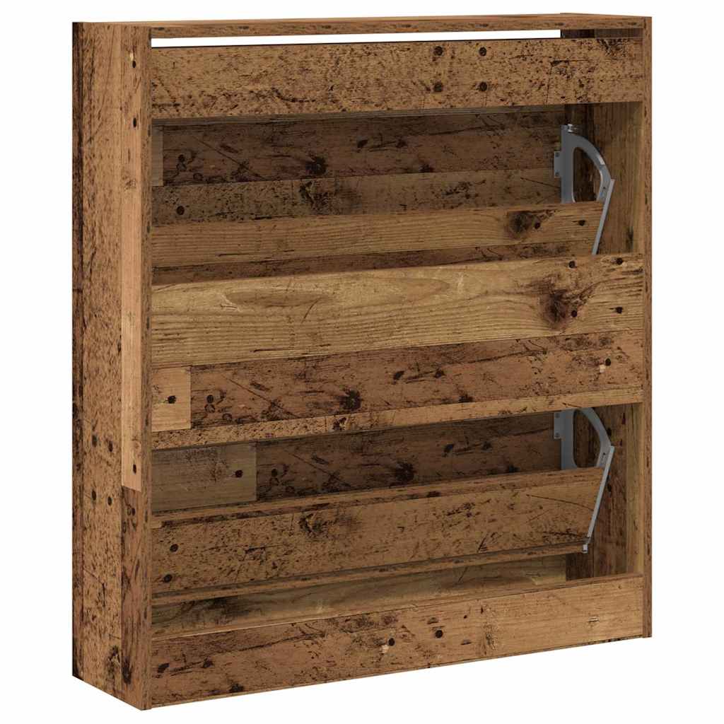 Schuhschrank mit Regal Altholz 80 x 21 x 87,5 cm Holzwerkstoff