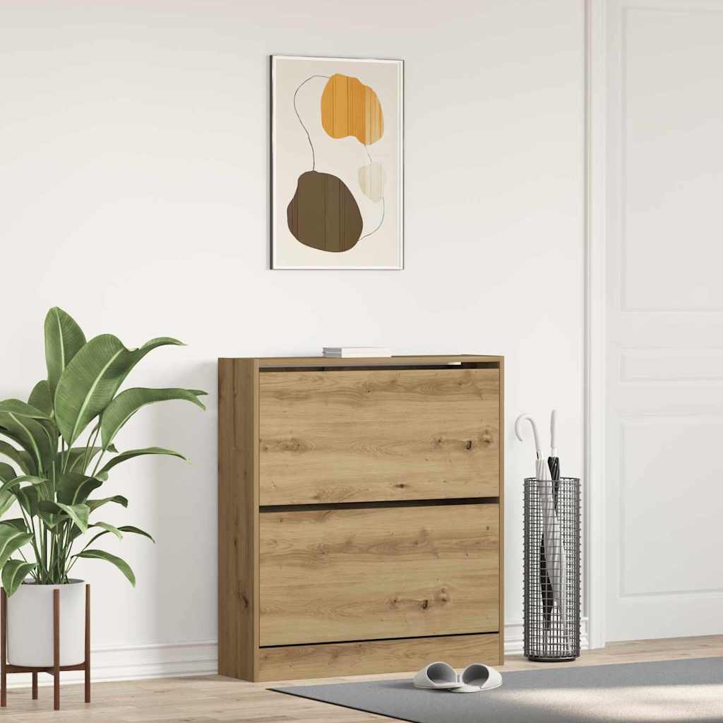 Schuhschrank Geräucherte Eiche 80 x 21 x 87,5 cm Holzwerkstoff