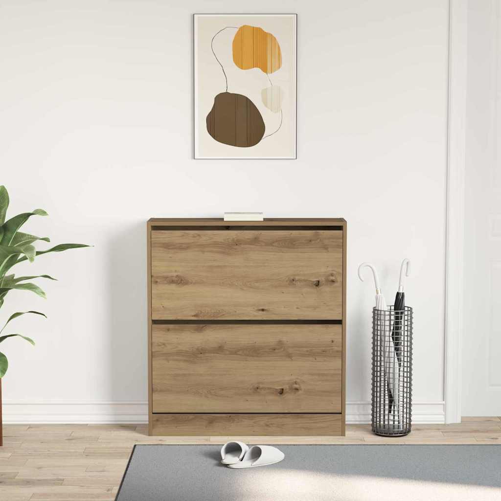 Schuhschrank Geräucherte Eiche 80 x 21 x 87,5 cm Holzwerkstoff