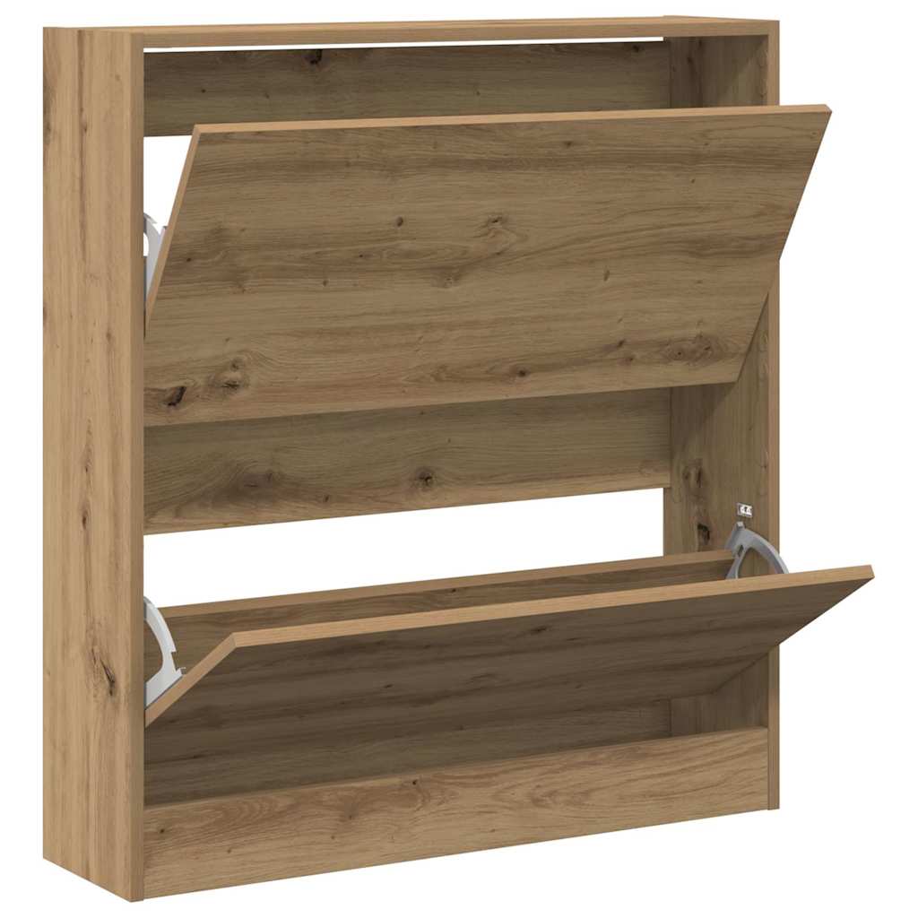 Schuhschrank Geräucherte Eiche 80 x 21 x 87,5 cm Holzwerkstoff