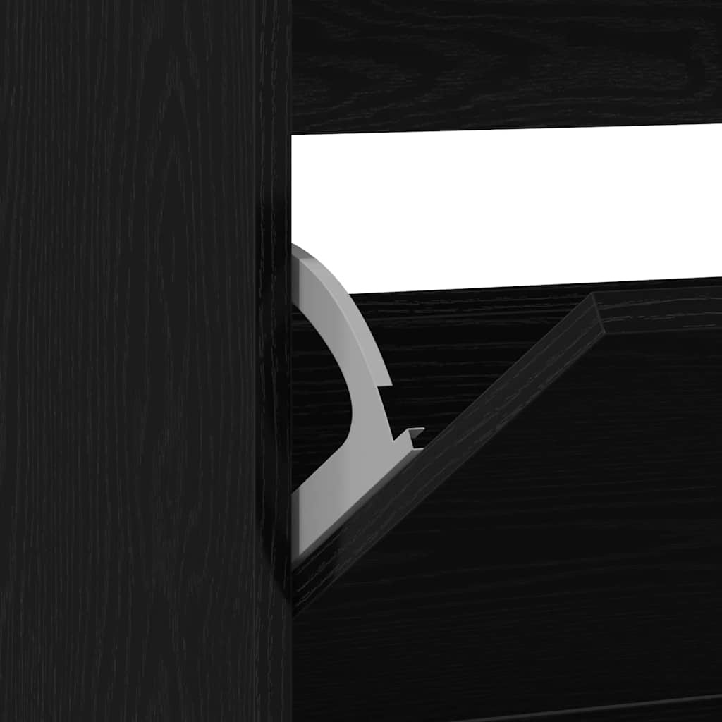 Schuhschrank mit Regal Schwarz Eichen-Optik 80 x 21 x 87,5 cm