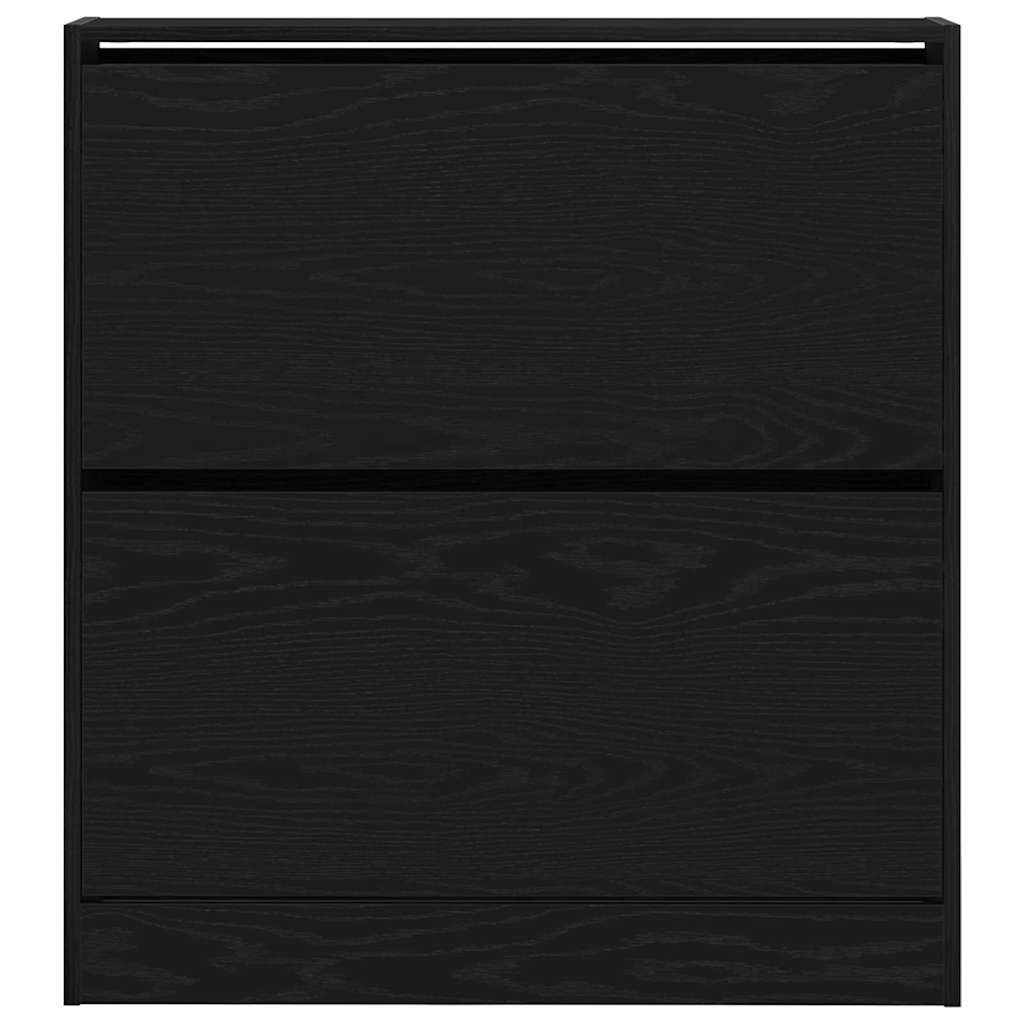 Schuhschrank mit Regal Schwarz Eichen-Optik 80 x 21 x 87,5 cm