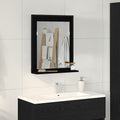 Spiegel mit Regal Schwarz Eichen-Optik 50 x 12 x 60 cm