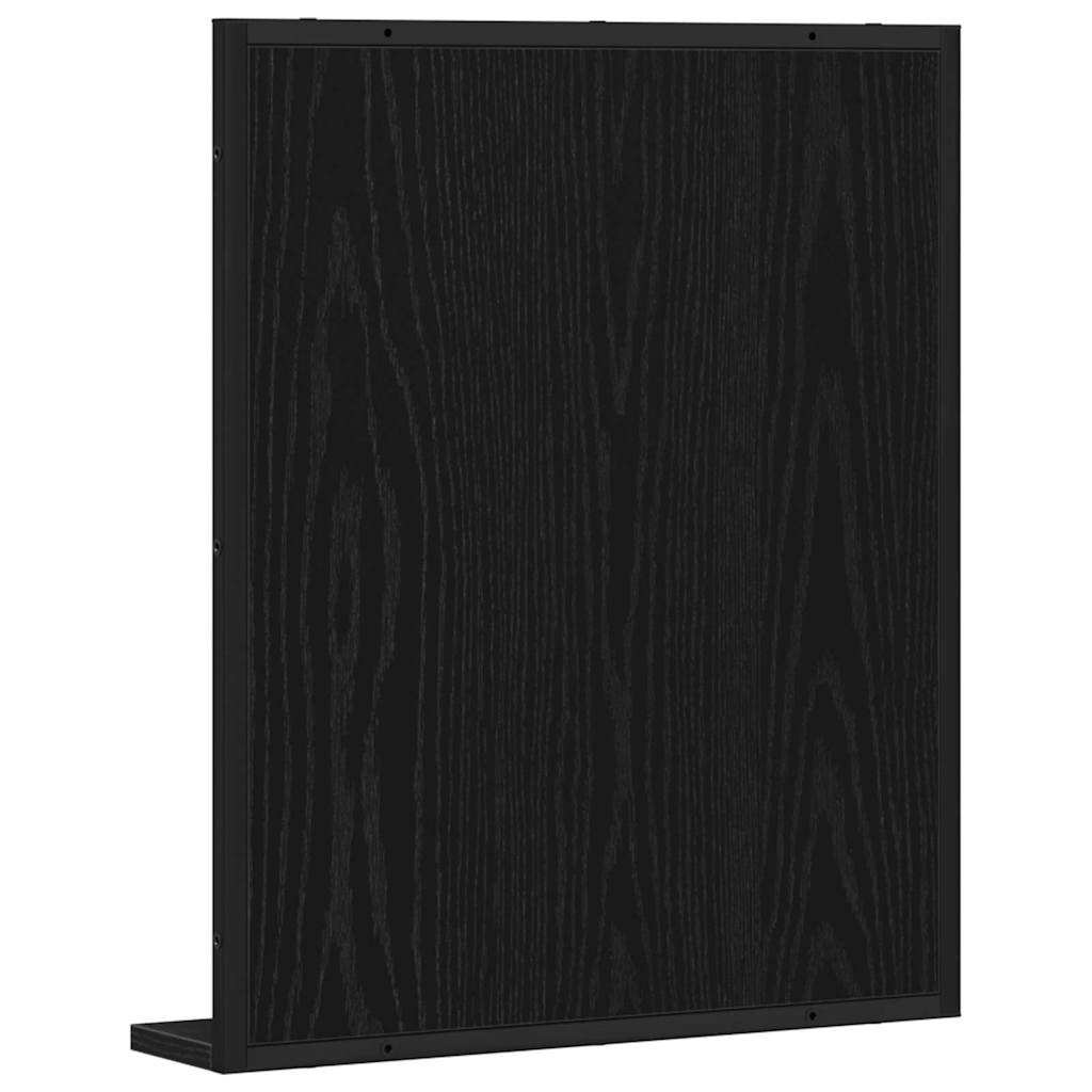 Spiegel mit Regal Schwarz Eichen-Optik 50 x 12 x 60 cm