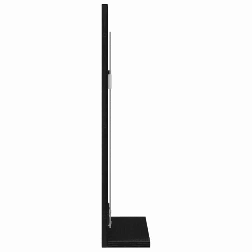 Spiegel mit Regal Schwarz Eichen-Optik 50 x 12 x 60 cm