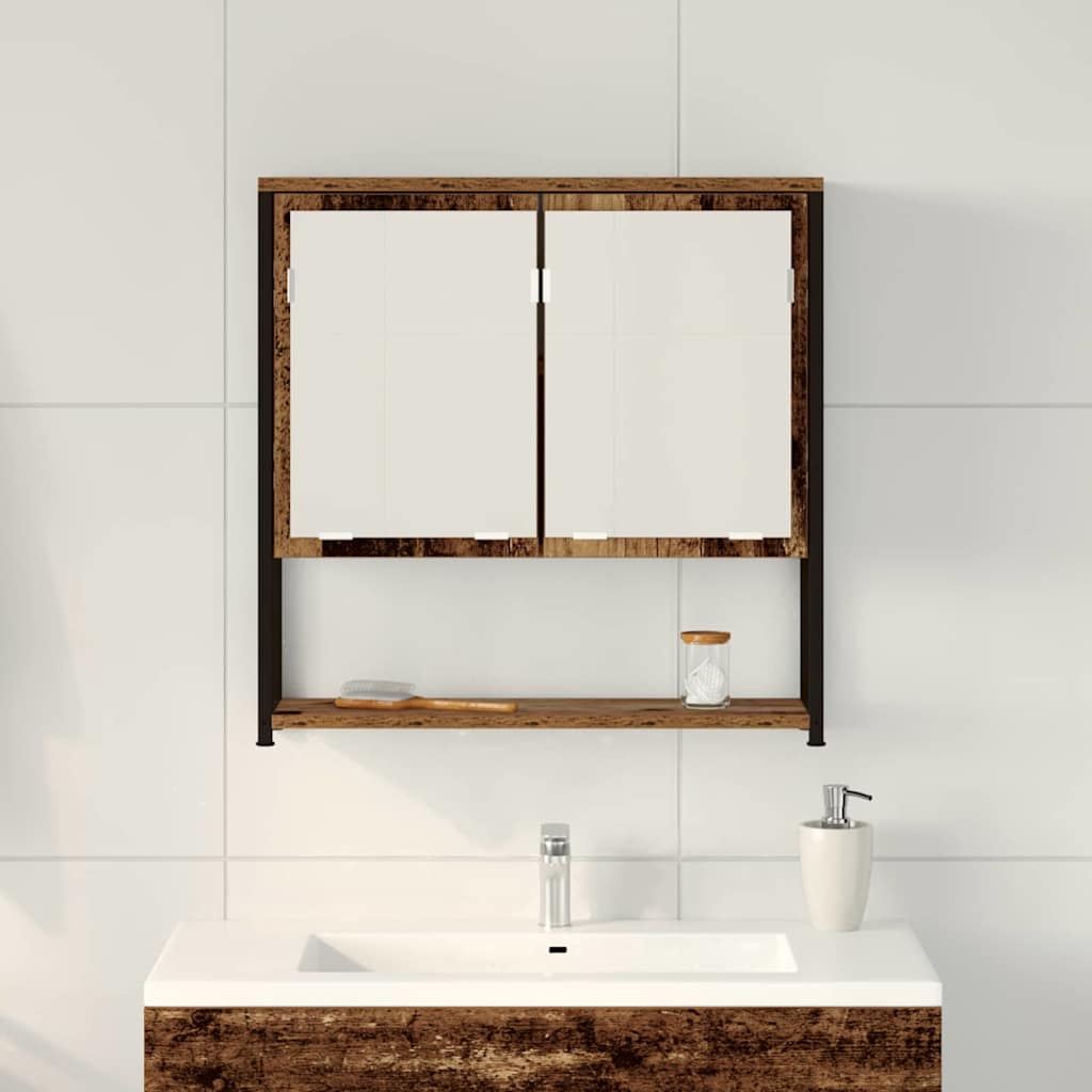 Spiegelschrank mit Regal Altholz 60 x 16 x 60 cm Holzwerkstoff