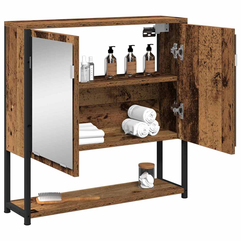 Spiegelschrank mit Regal Altholz 60 x 16 x 60 cm Holzwerkstoff