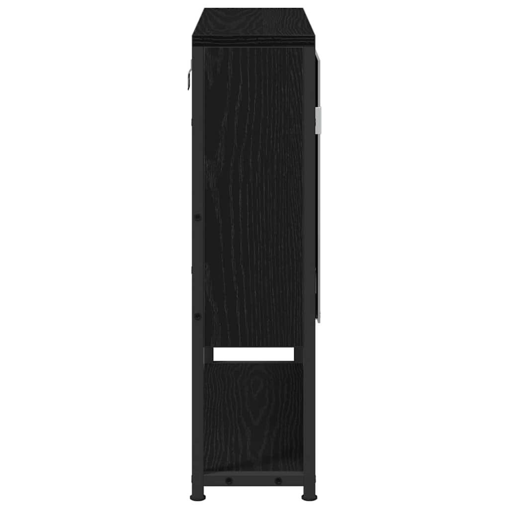 Spiegelschrank mit Regal Schwarz Eichen-Optik 60 x 16 x 60 cm