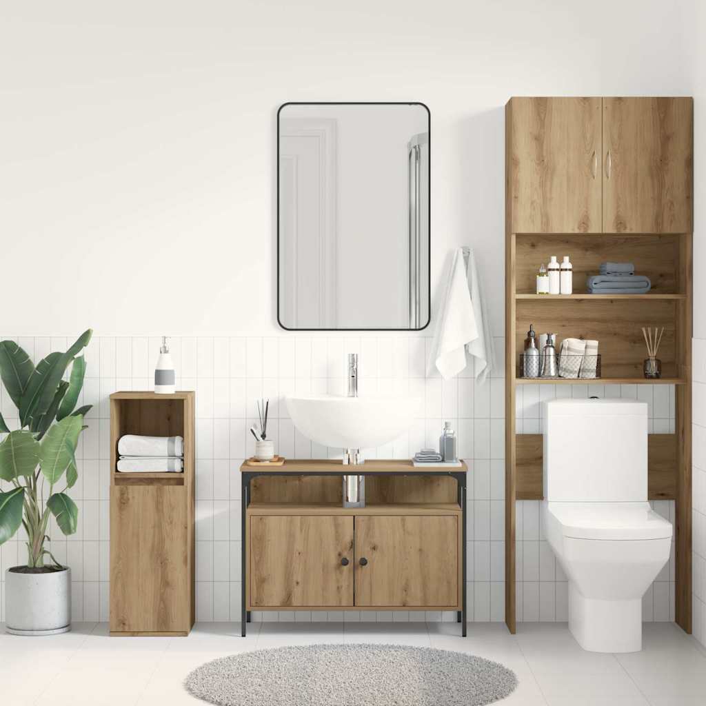 Waschbeckenschrank Artisan-Eiche 80 x 30 x 60 cm Holzwerkstoff