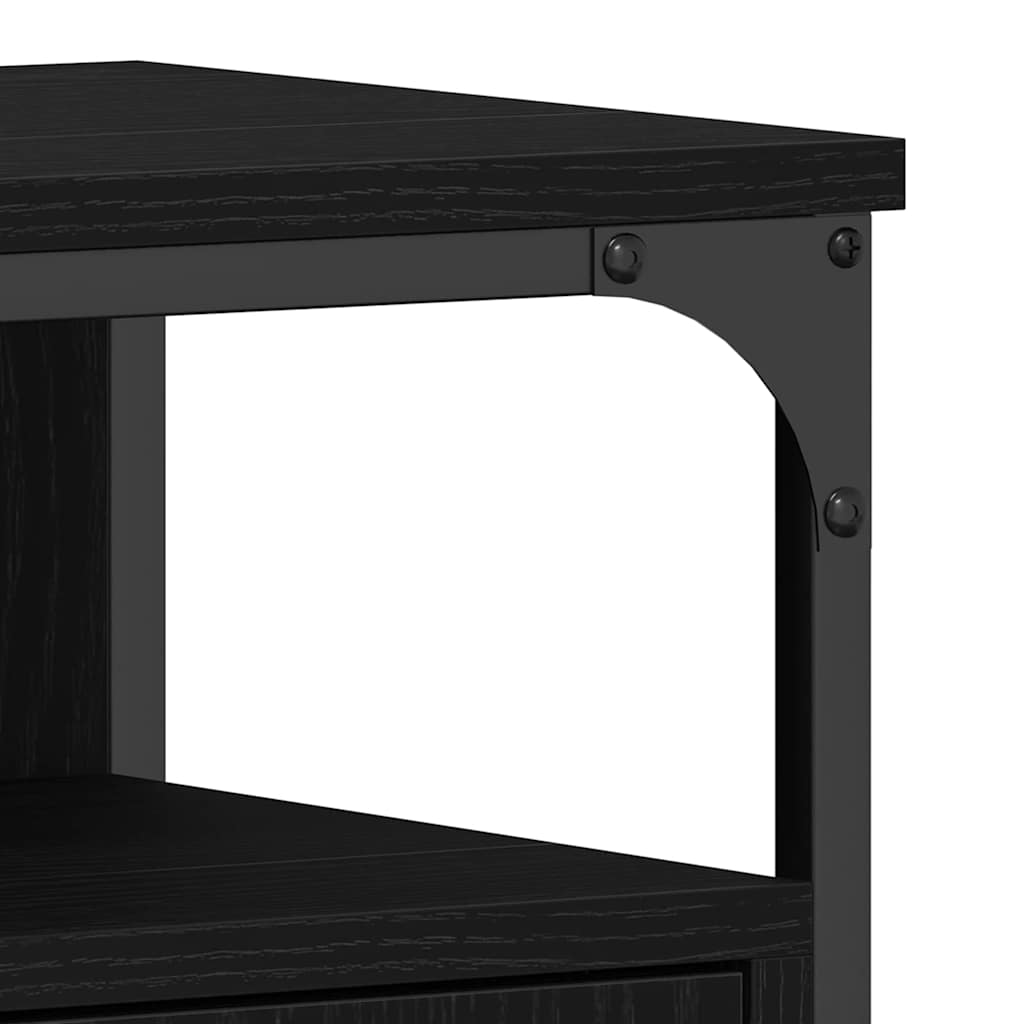 Waschbeckenschrank mit Tür Schwarz Eichen-Optik 80 x 30 x 60 cm