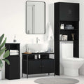 Waschbeckenschrank mit Tür Schwarz Eichen-Optik 80 x 30 x 60 cm