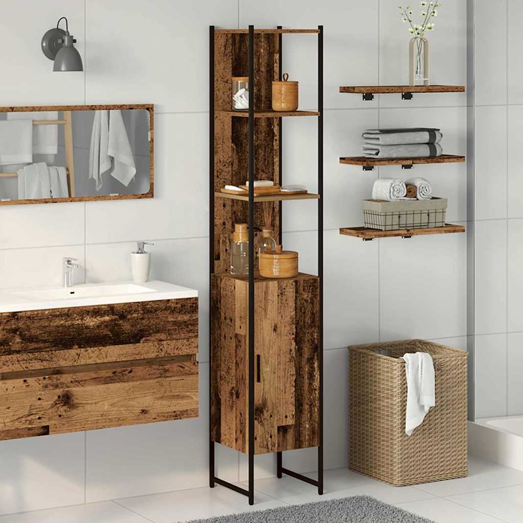 Badezimmerschrank Altholz 33 x 33 x 185,5 cm Holzwerkstoff