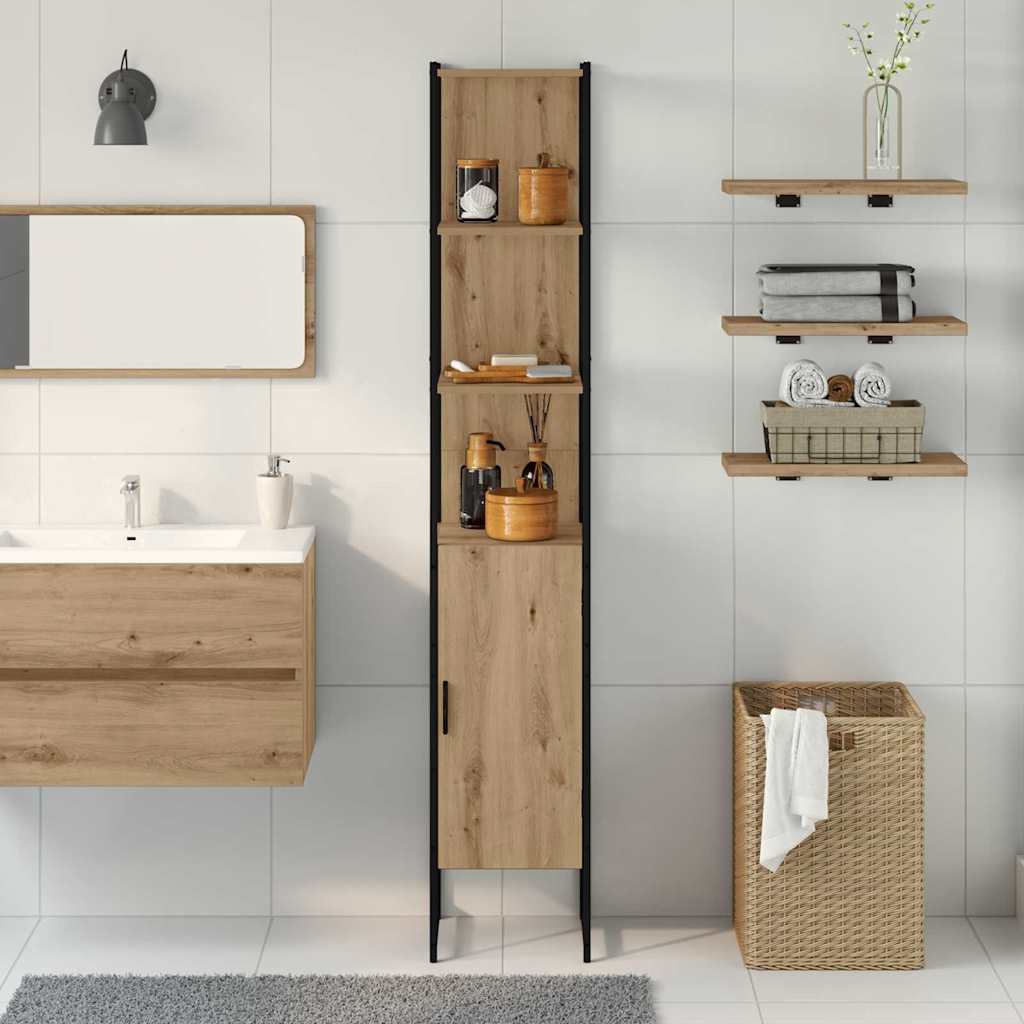 Badezimmerschrank mit Regal Artisan-Eiche 33 x 33 x 185,5 cm