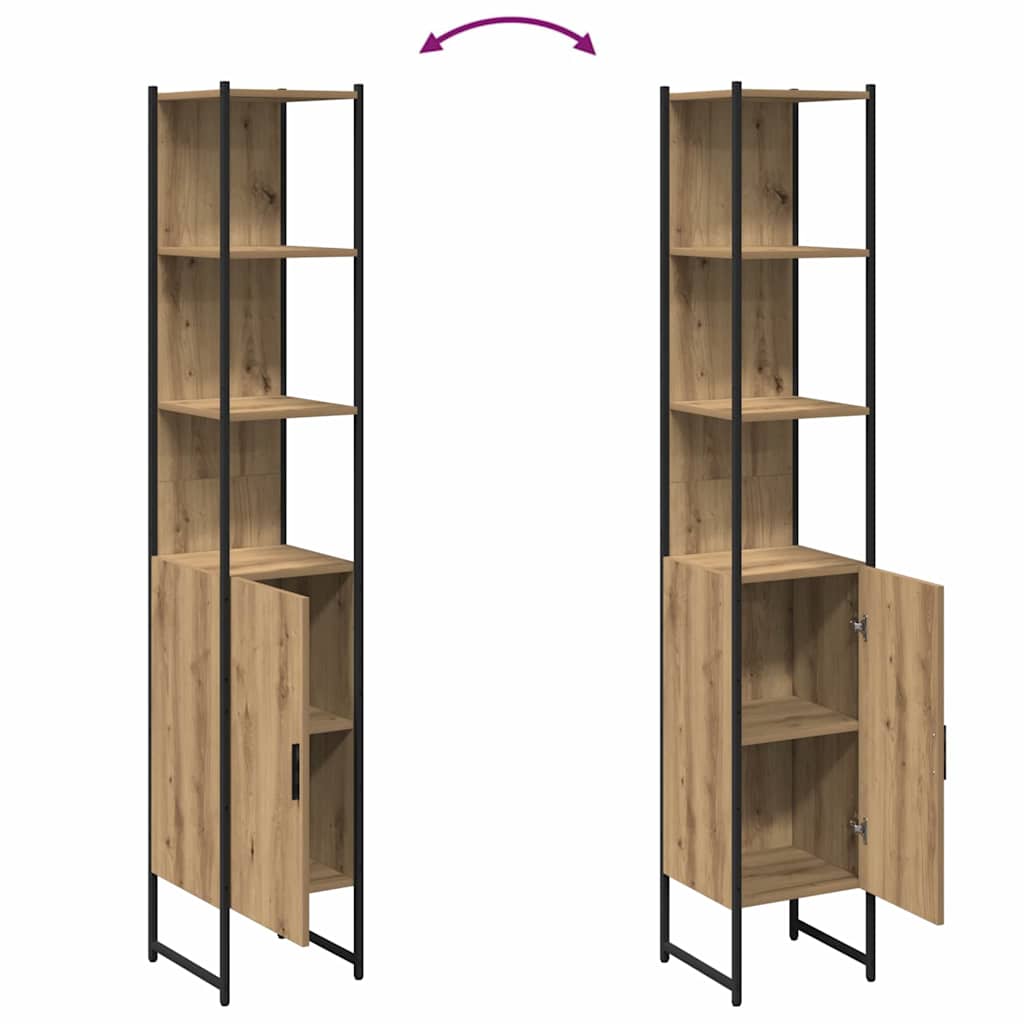 Badezimmerschrank mit Regal Artisan-Eiche 33 x 33 x 185,5 cm