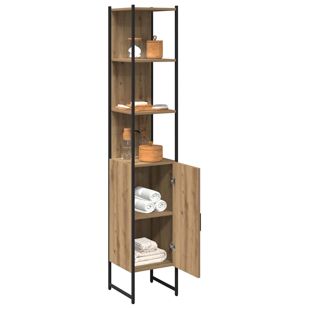 Badezimmerschrank mit Regal Artisan-Eiche 33 x 33 x 185,5 cm