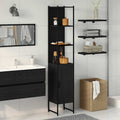 Badezimmerschrank Schwarz Eichen-Optik 33 x 33 x 185,5 cm