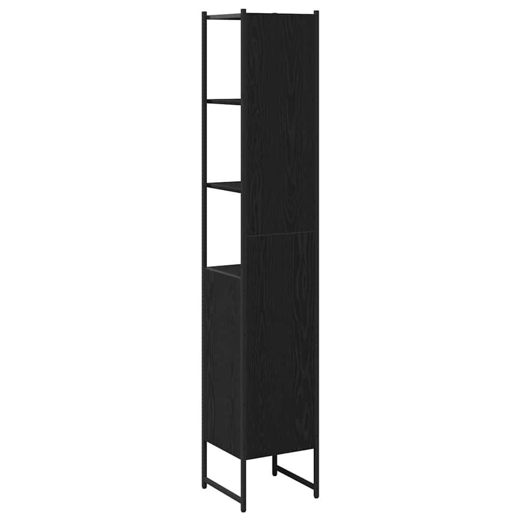 Badezimmerschrank Schwarz Eichen-Optik 33 x 33 x 185,5 cm