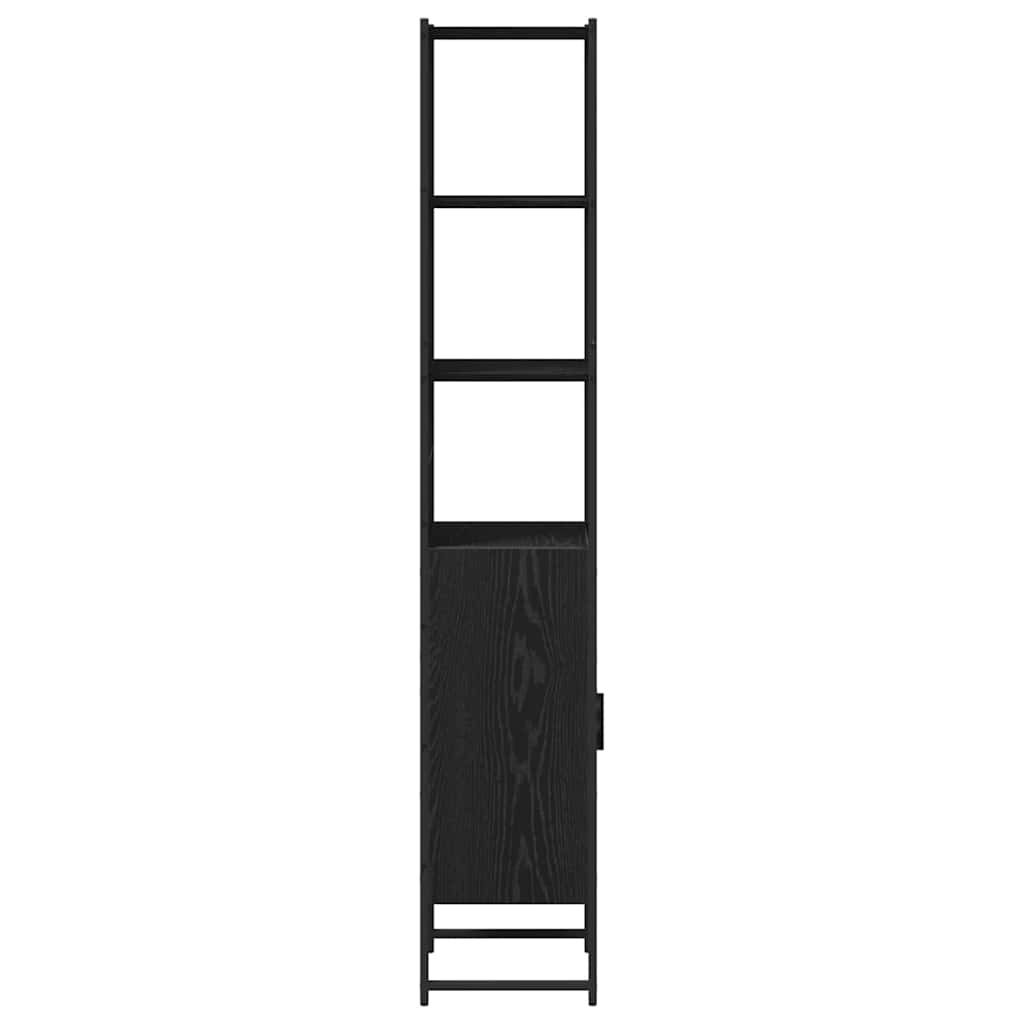 Badezimmerschrank Schwarz Eichen-Optik 33 x 33 x 185,5 cm