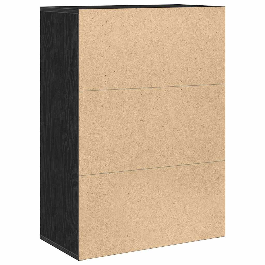 Sideboard Schwarz Eichen-Optik 60 x 31 x 84 cm Holzwerkstoff