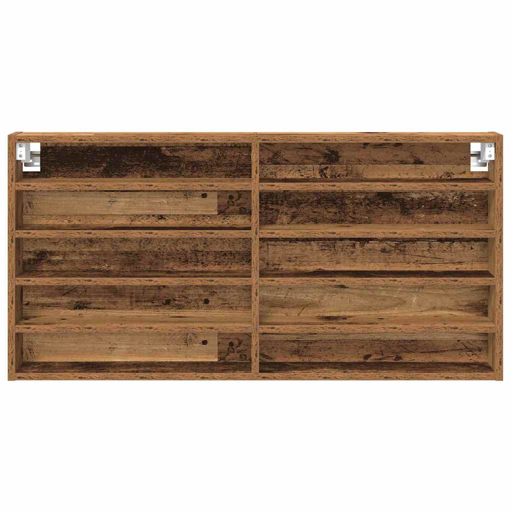 Vitrine mit Regal Altholz 100 x 8,5 x 50 cm Holzwerkstoff
