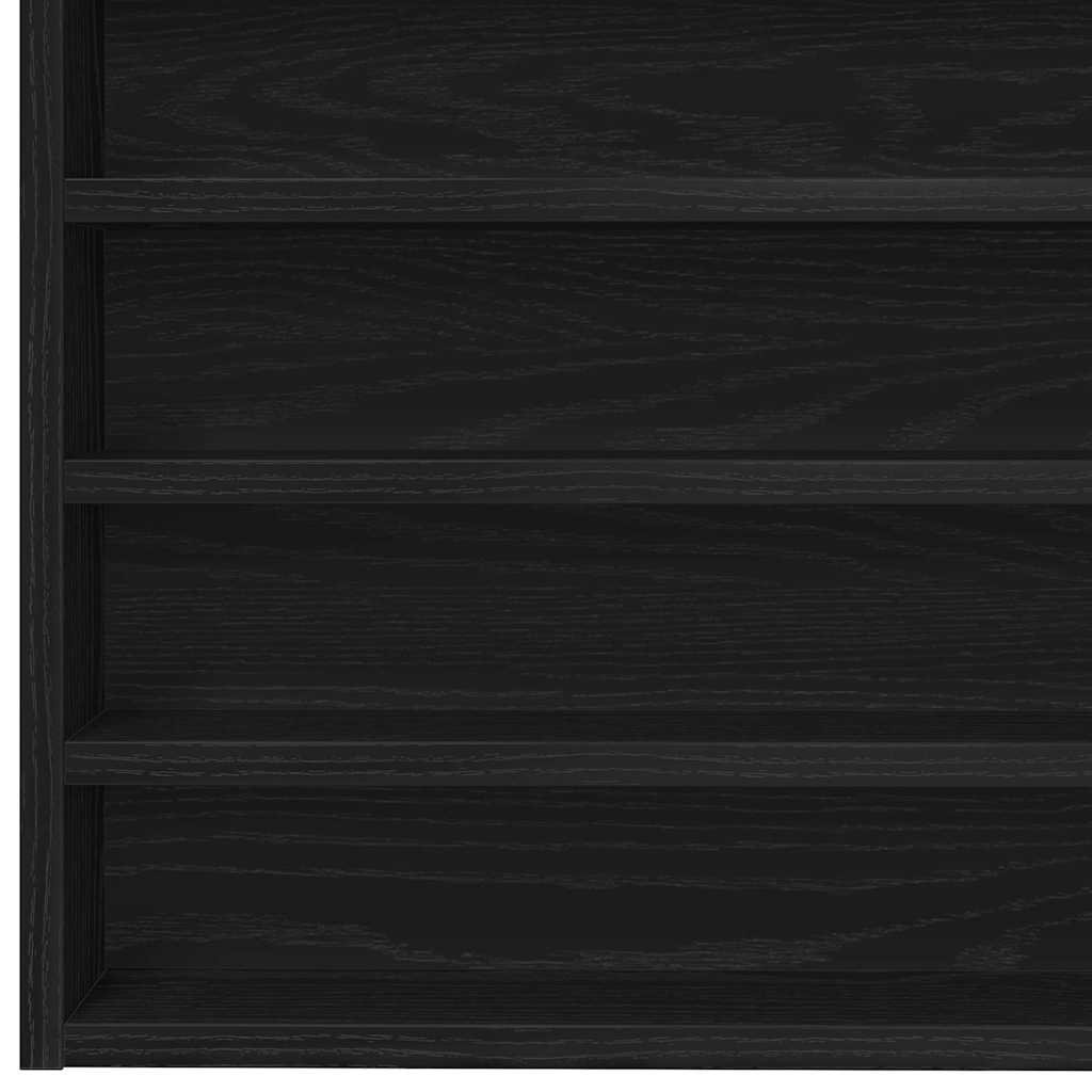Vitrine Schwarz Eichen-Optik 100 x 8,5 x 50 cm Holzwerkstoff