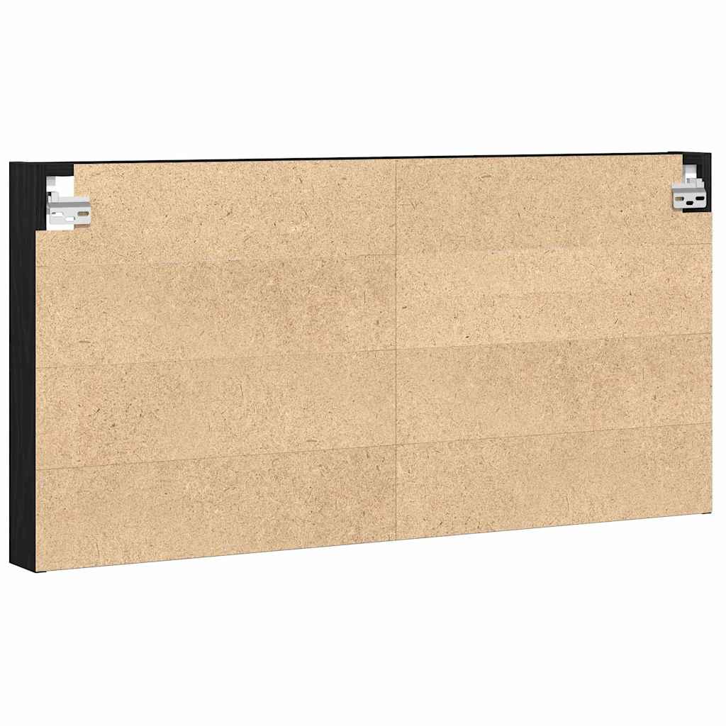 Vitrine Schwarz Eichen-Optik 100 x 8,5 x 50 cm Holzwerkstoff