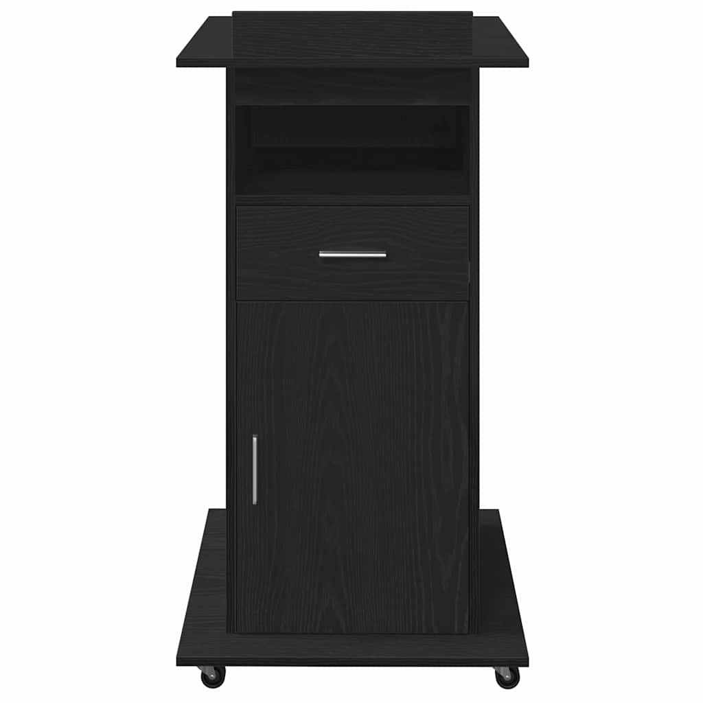 Podium Schwarz Eichen-Optik 55 x 55 x 107 cm Holzwerkstoff