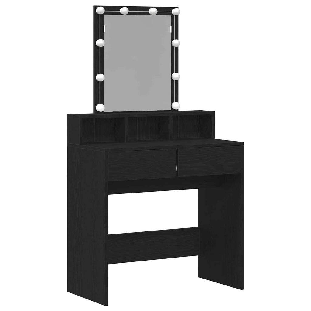Schminktisch mit Regal Schwarz Eichen-Optik 80 x 41 x 144,5 cm