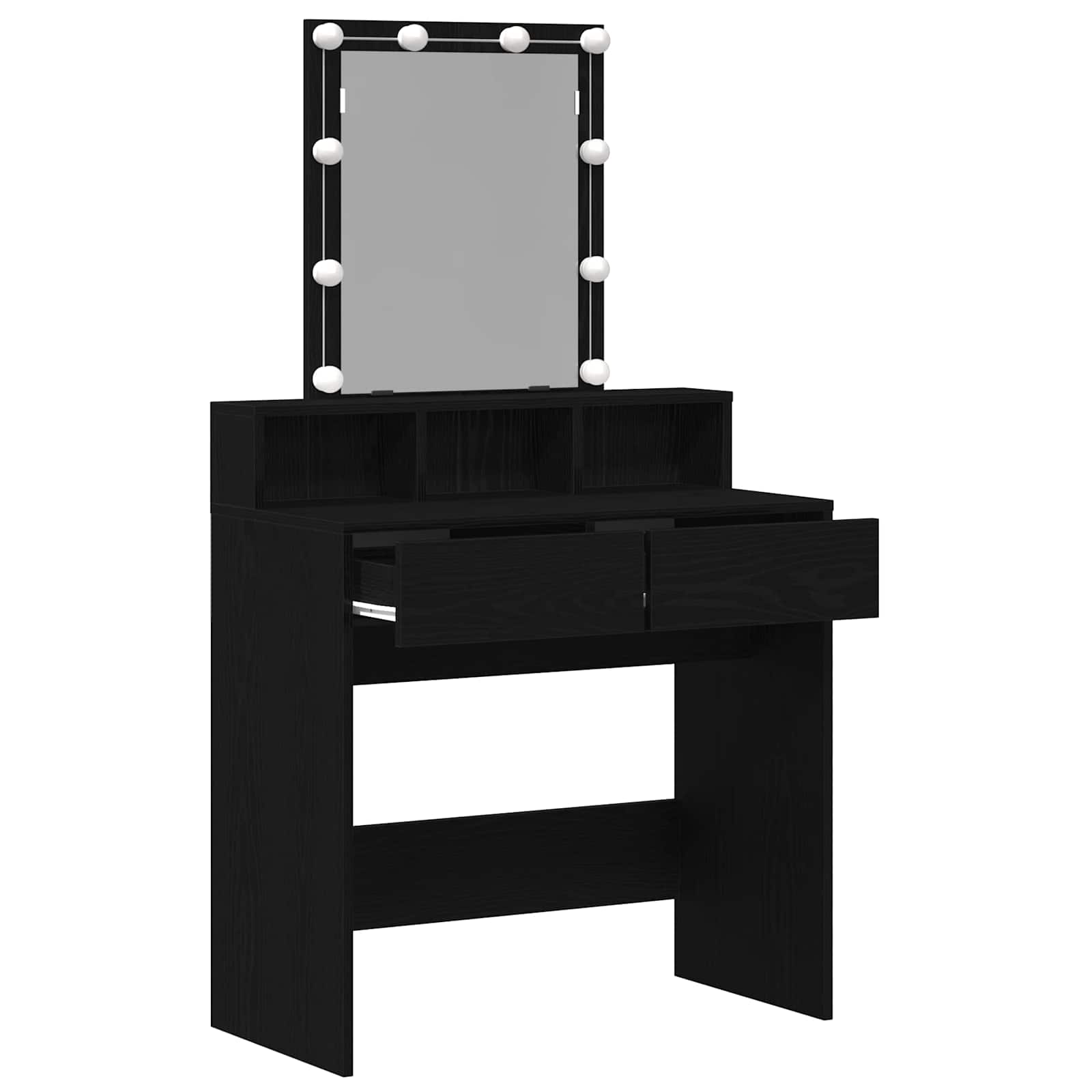 Schminktisch mit Regal Schwarz Eichen-Optik 80 x 41 x 144,5 cm