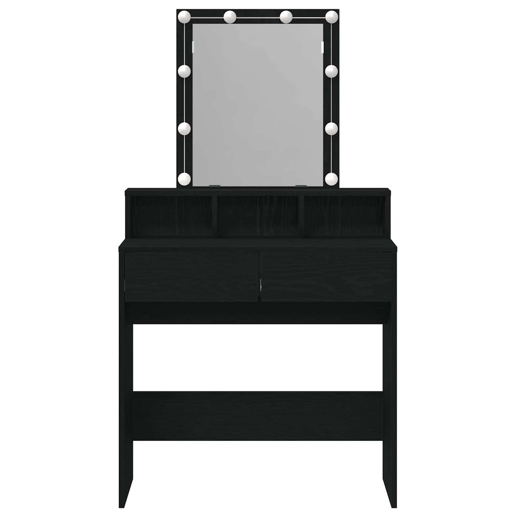 Schminktisch mit Regal Schwarz Eichen-Optik 80 x 41 x 144,5 cm
