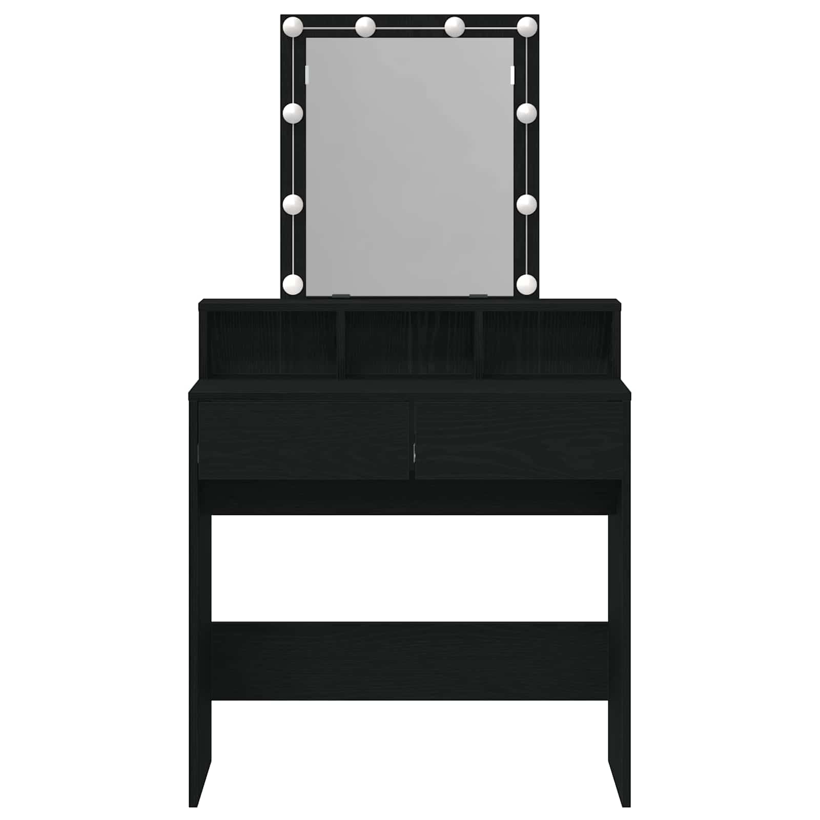 Schminktisch mit Regal Schwarz Eichen-Optik 80 x 41 x 144,5 cm