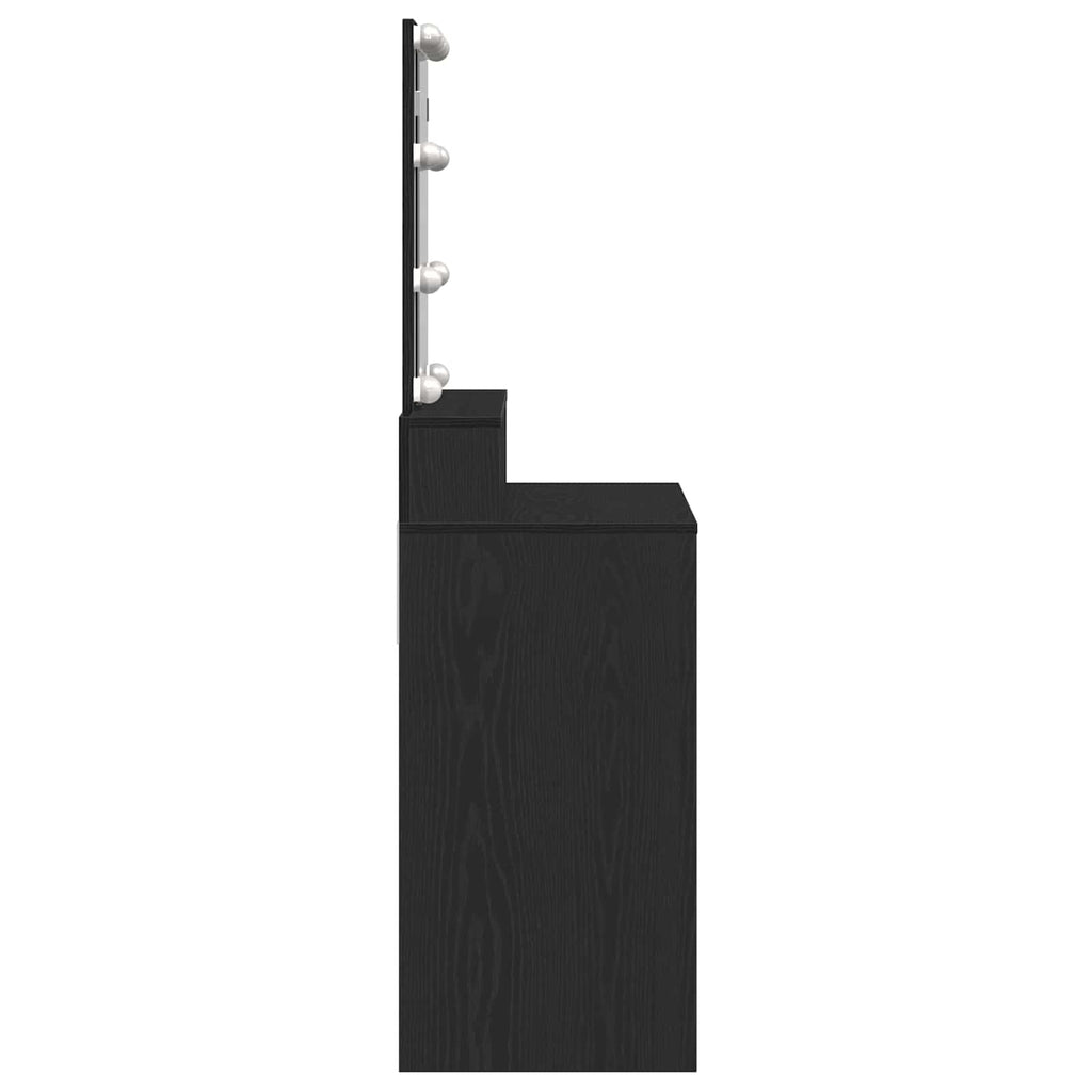Schminktisch mit Regal Schwarz Eichen-Optik 80 x 41 x 144,5 cm