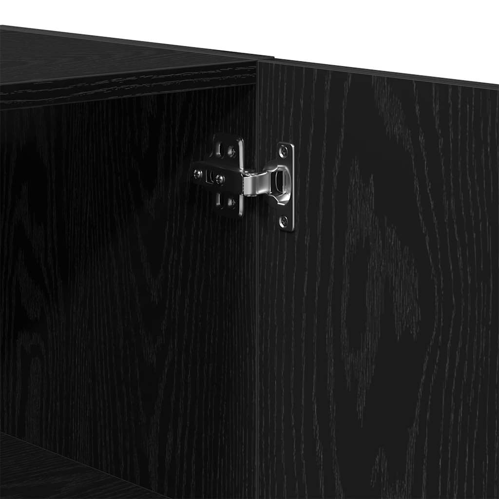 Wandschrank Wandmontiert Schwarz Eichen-Optik 60 x 31,5 x 60 cm