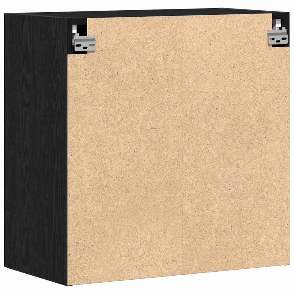 Wandschrank Wandmontiert Schwarz Eichen-Optik 60 x 31,5 x 60 cm