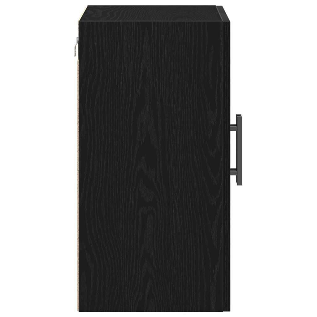 Wandschrank Wandmontiert Schwarz Eichen-Optik 60 x 31,5 x 60 cm
