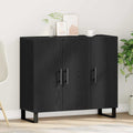 Sideboard Schwarz Eichen-Optik 90 x 34 x 80 cm Holzwerkstoff