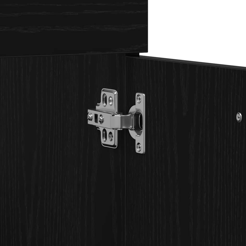 Badezimmermöbel-Set 2 pcs Schwarz Eichen-Optik Holzwerkstoff