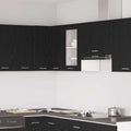 Hängeglasschrank Schwarz Eichen-Optik 40 x 31 x 60 cm Holzwerkstoff