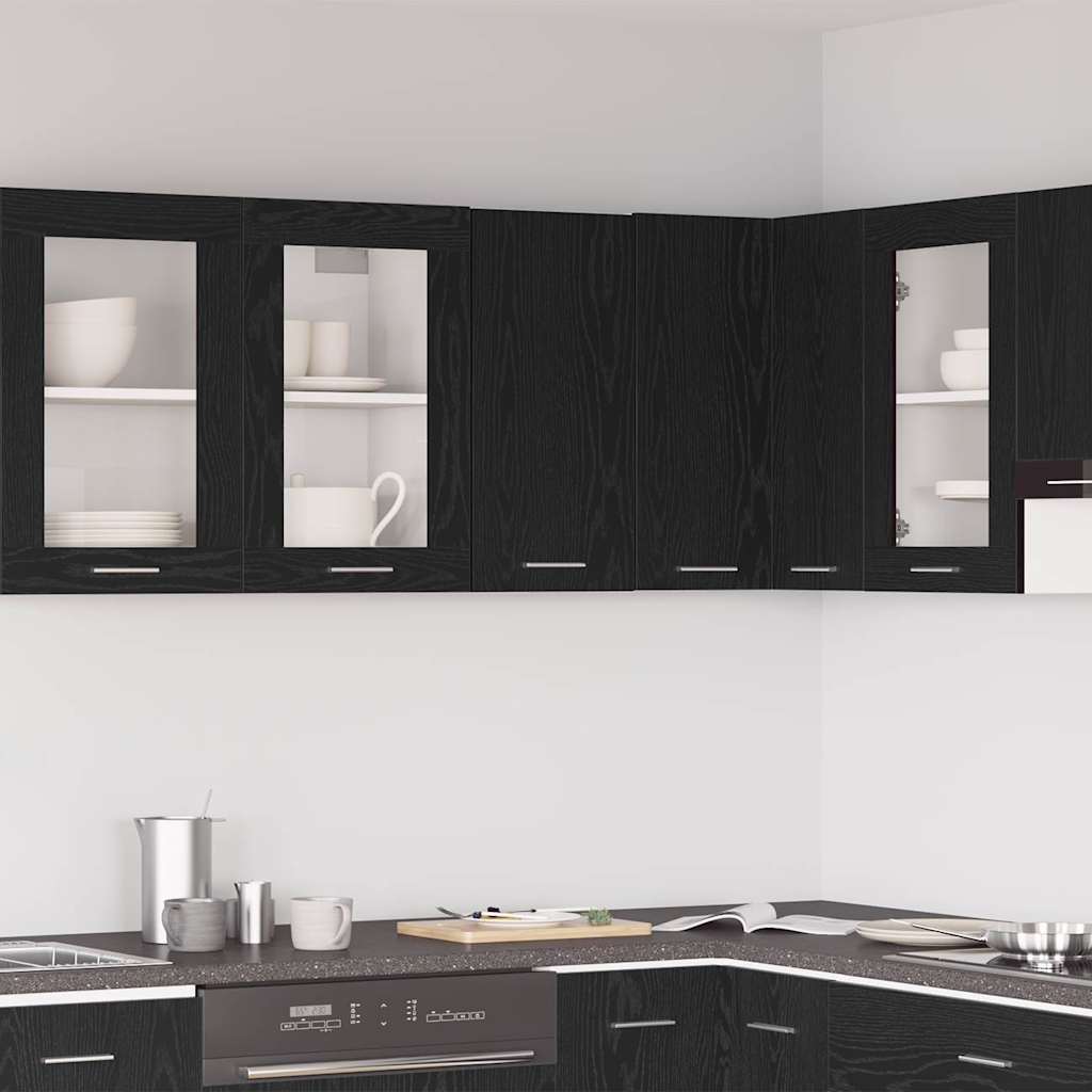 Hängeschrank Schwarz Eichen-Optik 30x31x60 cm Holzwerkstoff