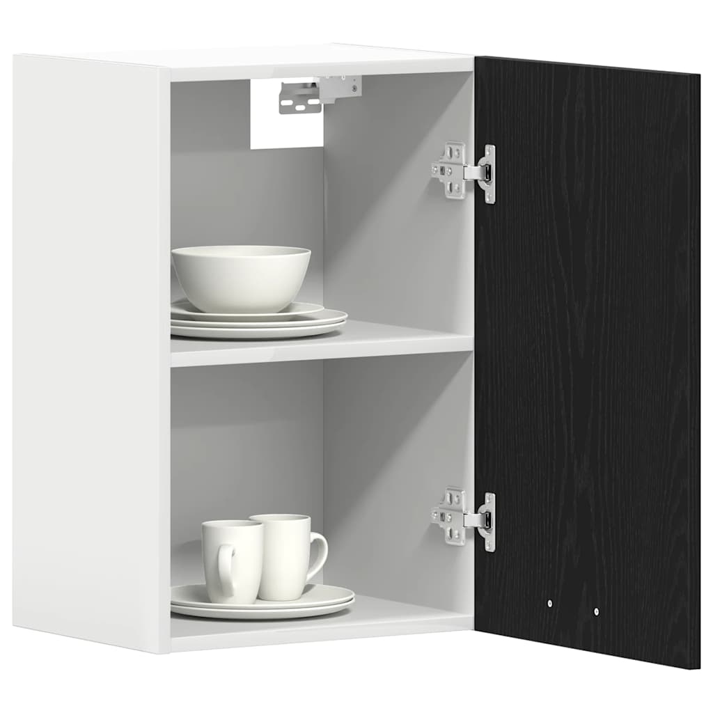 Hängeschrank Schwarz Eichen-Optik 40x31x60 cm Holzwerkstoff