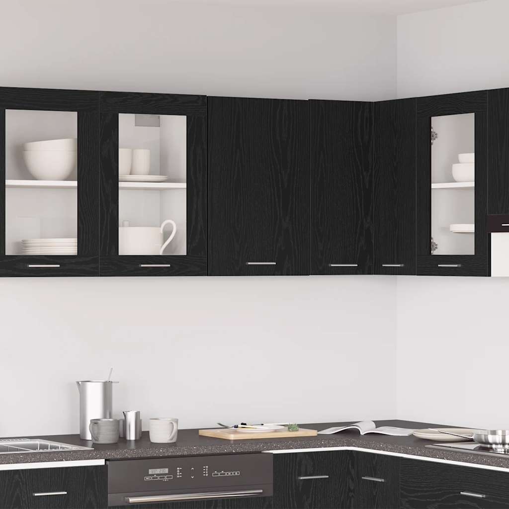 Hängeschrank Schwarz Eichen-Optik 40x31x60 cm Holzwerkstoff
