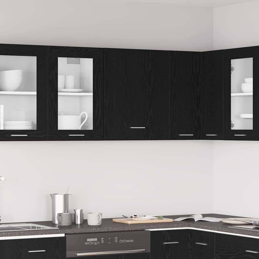 Hängeschrank Schwarz Eichen-Optik 50 x 31 x 60 cm Holzwerkstoff