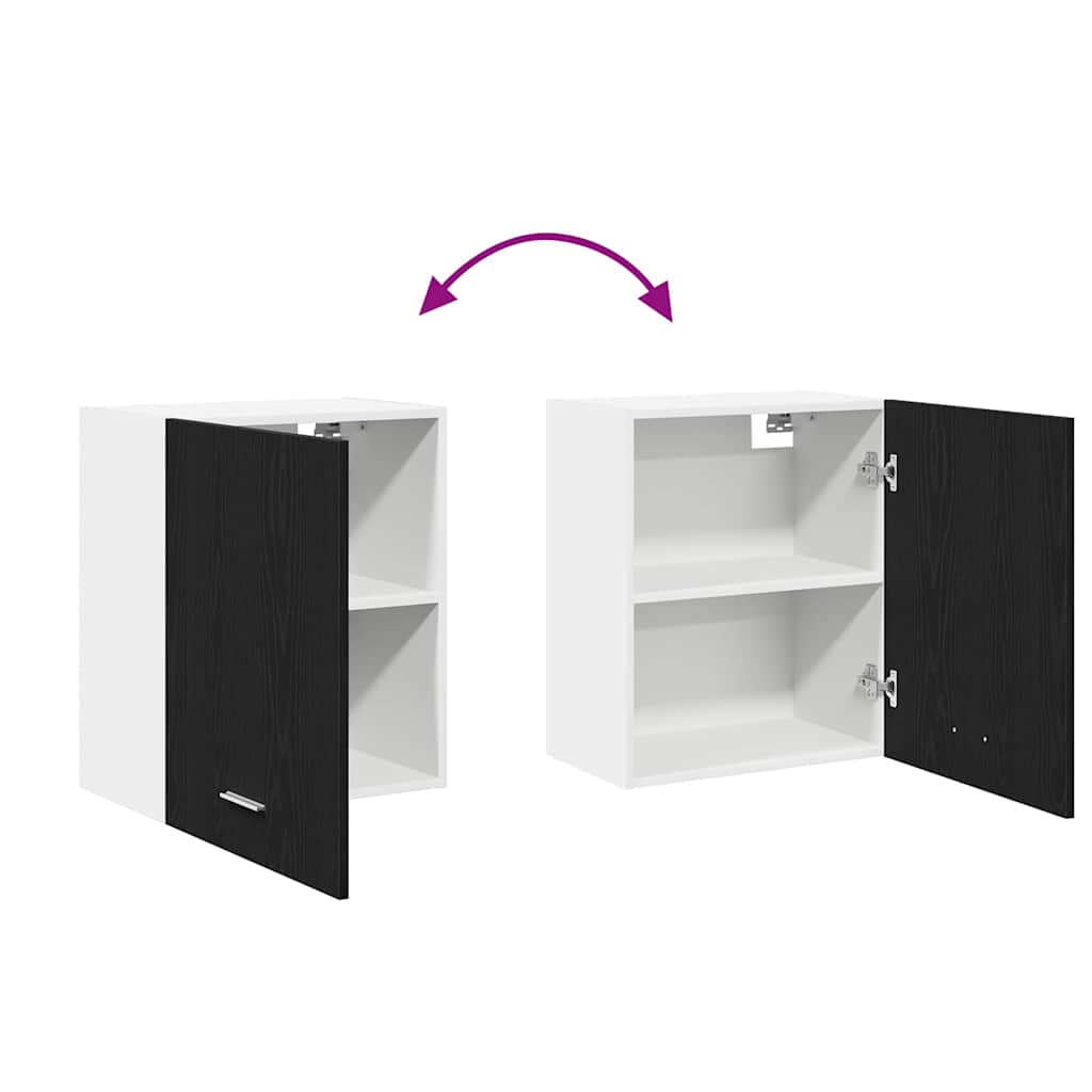 Hängeschrank Schwarz Eichen-Optik 50 x 31 x 60 cm Holzwerkstoff
