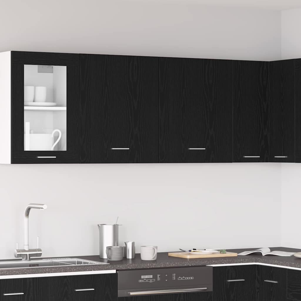 Hängeschrank Lyon 2 pcs Schwarz Eichen-Optik 50 x 31 x 60 cm