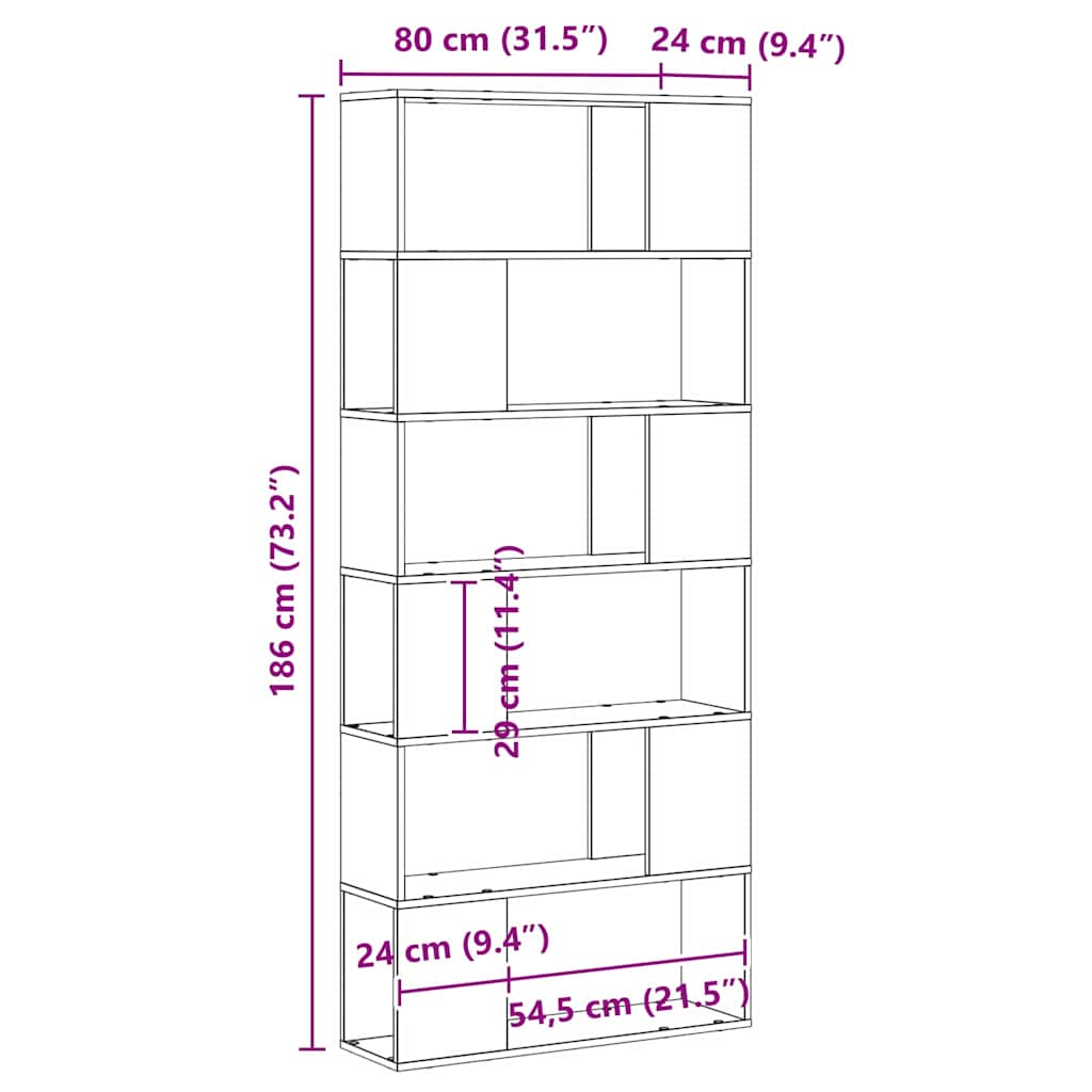 TV-Schrankset Schwarz 80 x 24 x 186 cm Holzwerkstoff