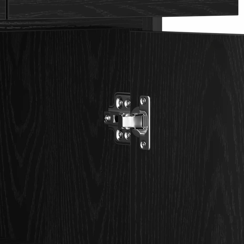 Sideboard Schwarz Eichen-Optik 70 x 30 x 80 cm Holzwerkstoff