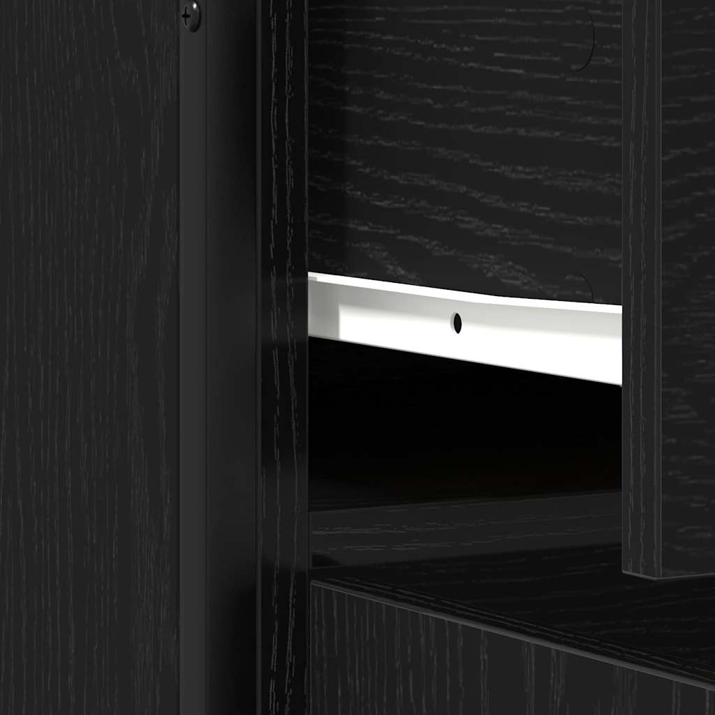 Sideboard Schwarz Eichen-Optik 70 x 30 x 80 cm Holzwerkstoff